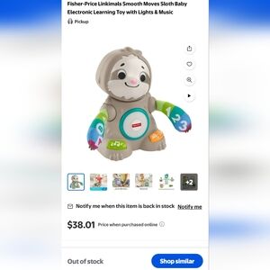 Mattel Fisher-Price Linkimals Smooth Moves Sloth - Multicolor